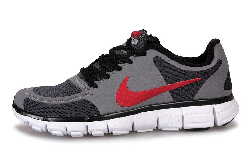 Nike Free 7.0 V2 Mens Running Shoes Grey Black Red - Click Image to Close